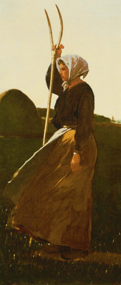 Girl with Pitchfork by Winslow Homer